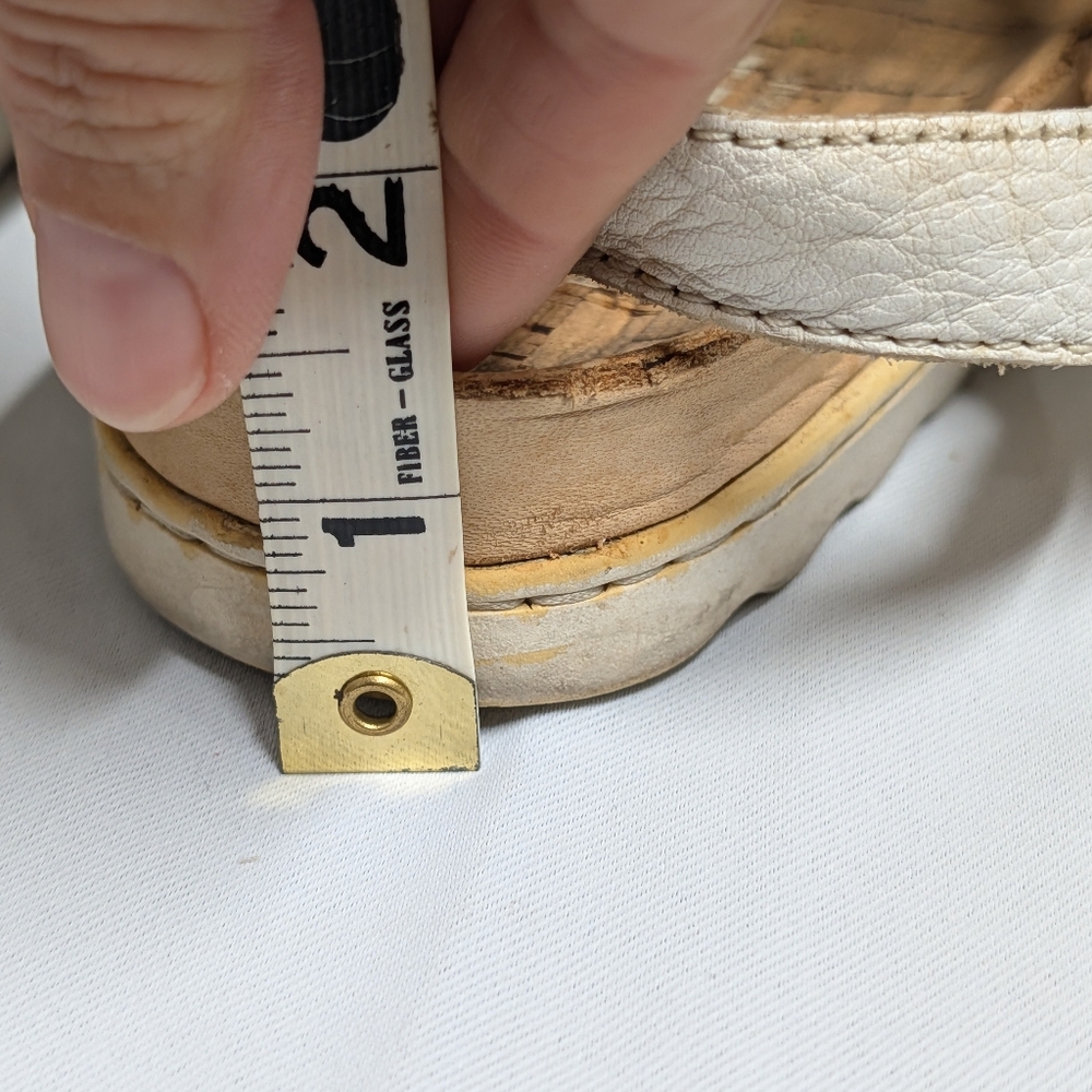 Born White Leather+ Cork Thong Sandals Size 9 - Picture 13 of 13